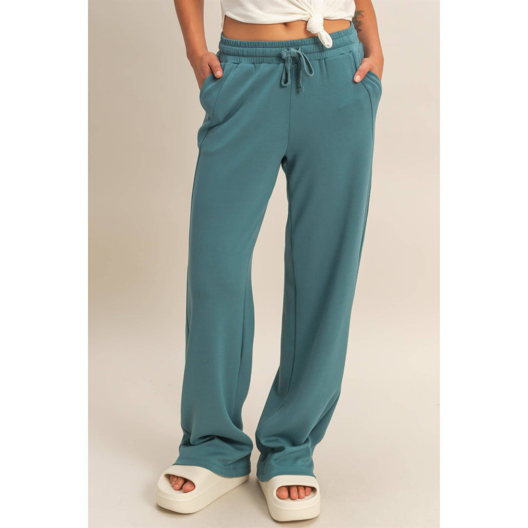 Elastic Waist Wide-Leg Pants