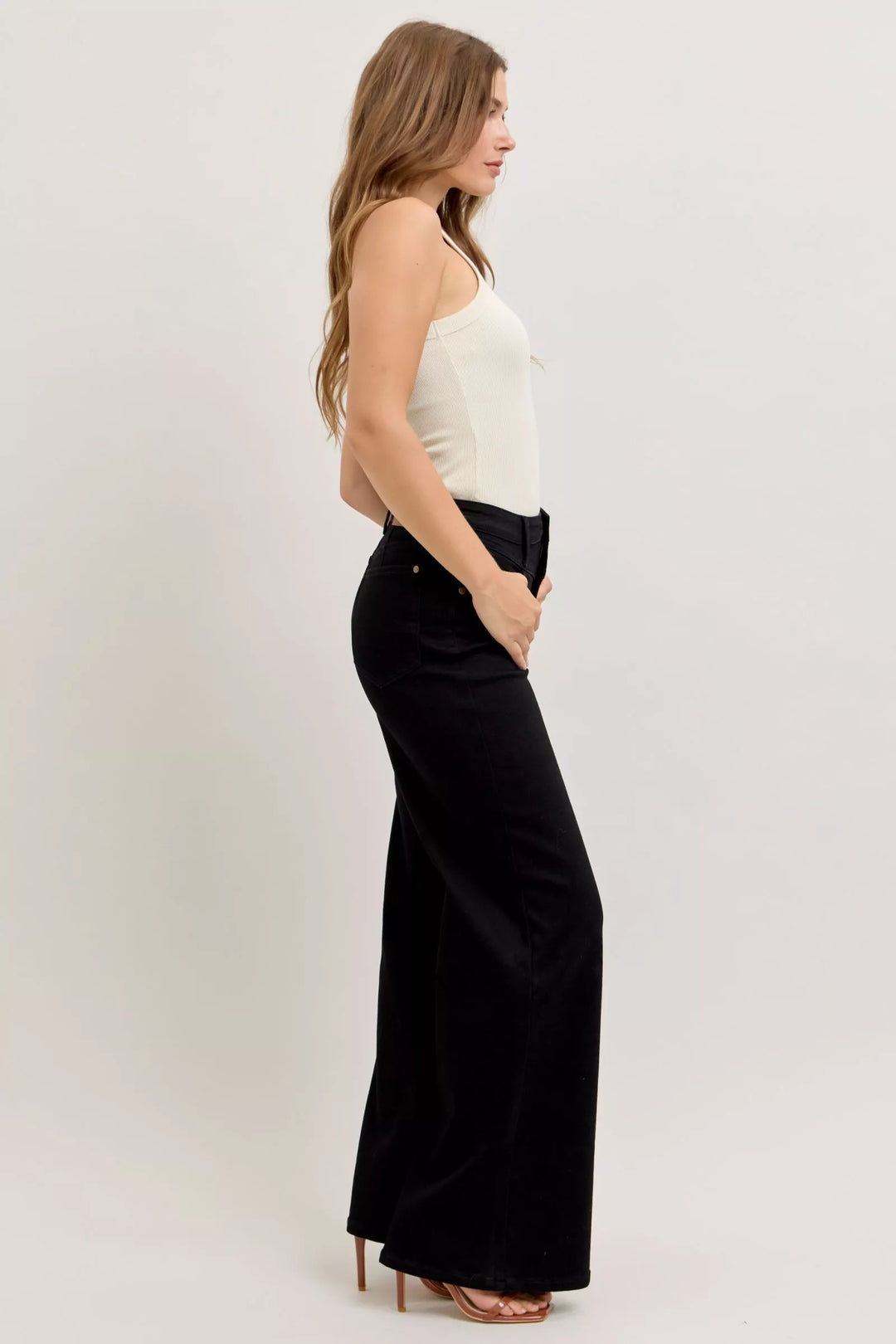 Denim - Judy Blue High-Waisted Wide Leg Jeans - - Cultured Cloths Apparel