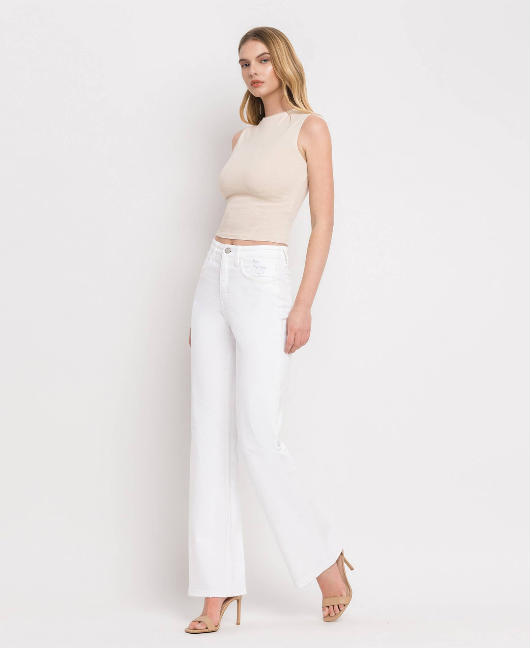 Denim - 90'S VINTAGE TUMMY CONTROL SUPER HIGH RISE FLARE JEANS - - Cultured Cloths Apparel
