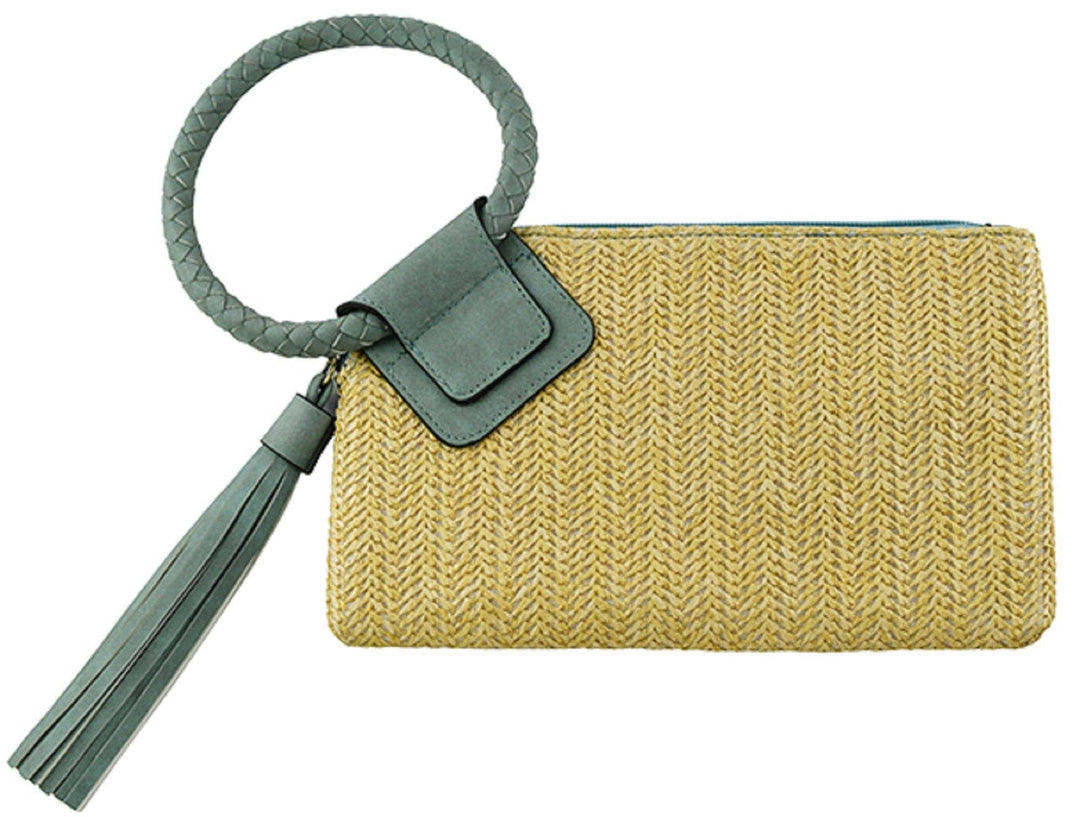 - Cheyenne Straw Wristlet/Clutch With Tassel - - Cultured Cloths Apparel