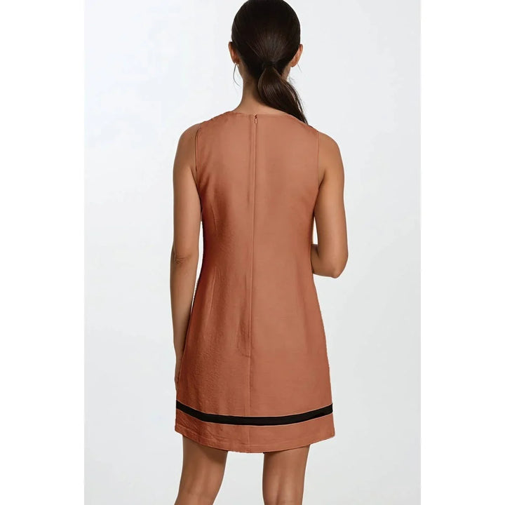 Women's Dresses - Two-toned Soft Matte Mini Shift Dress - - Cultured Cloths Apparel