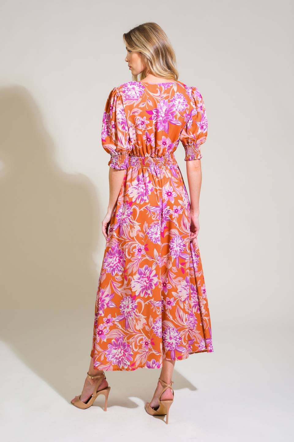 Women's Dresses - Printed woven midi dress - - Cultured Cloths Apparel