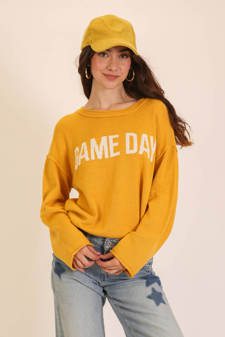 Game Day" Graphic Knit Sweater