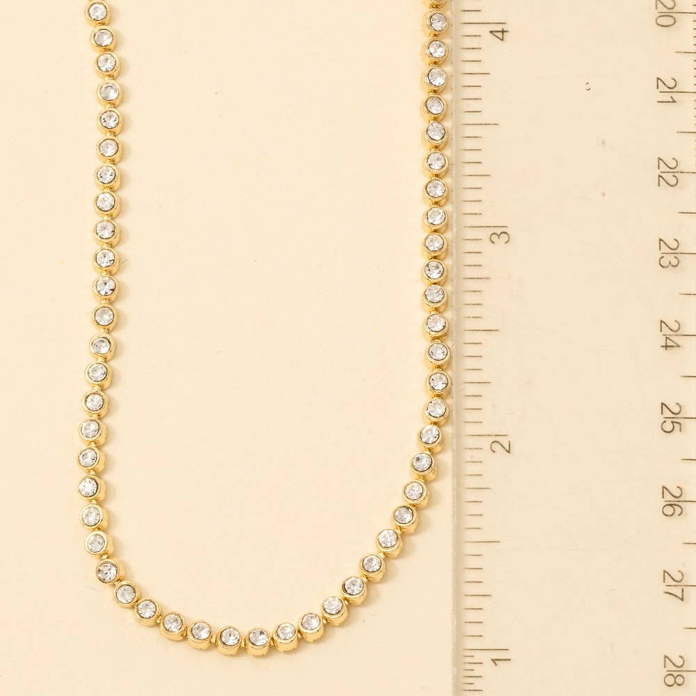 Accessories, Necklaces - Gold Dipped Cz Tennis Chain Necklace - - Cultured Cloths Apparel