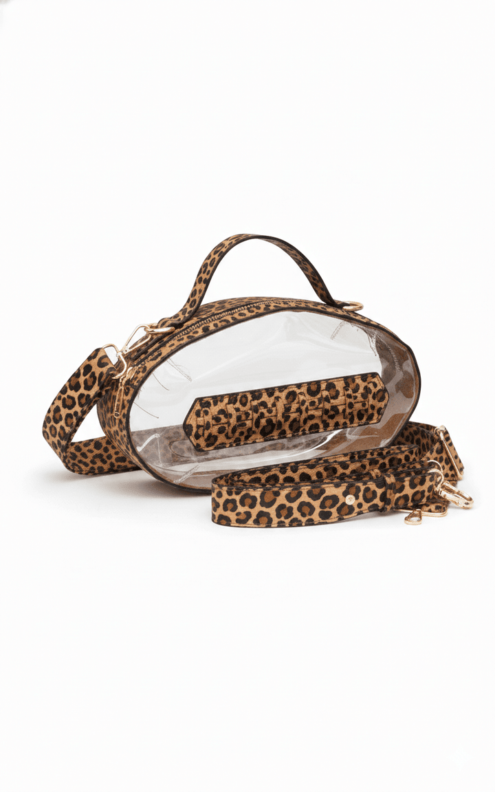 Clear Gameday Football Stitch Detail Crossbody Bag