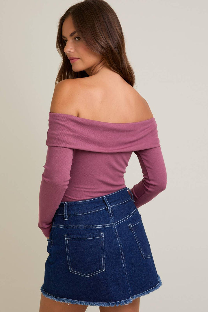 Women's Long Sleeve - Off Shoulder Bodysuit - - Cultured Cloths Apparel