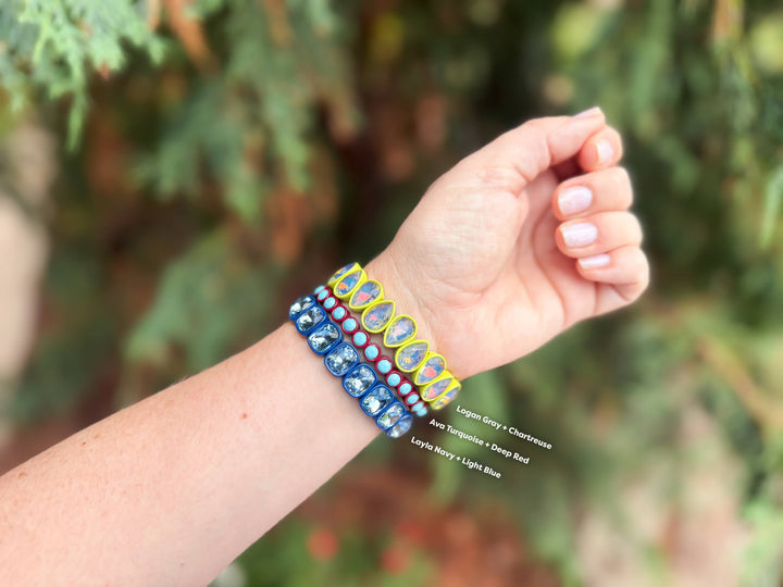 Enamel Stretch Bracelet - Earth Tone Colors