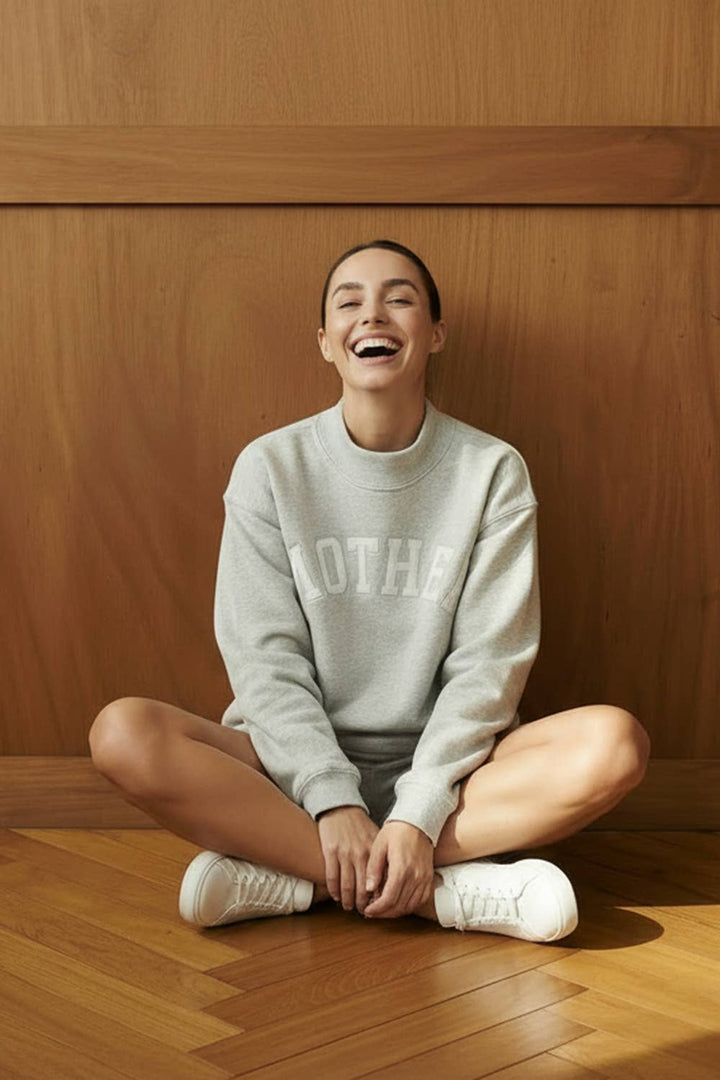 Women's Sweaters - 'MOTHER' Embroidered Mock Neck Sweatshirt - - Cultured Cloths Apparel