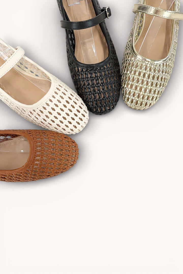 Woven Mary Jane Flats