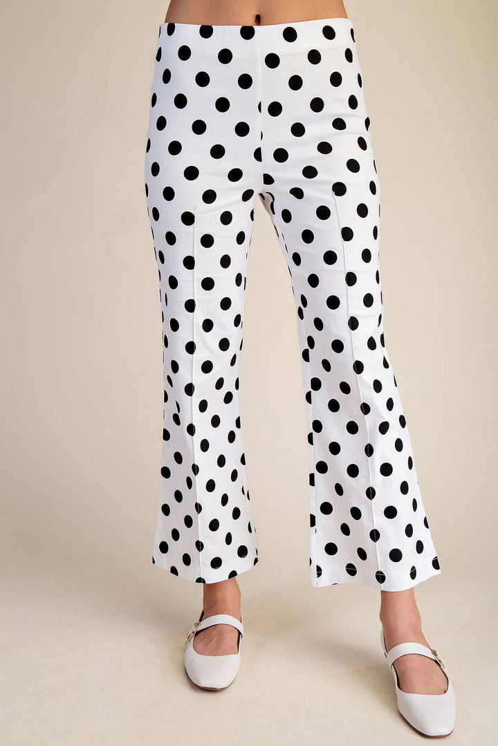 Pants - Flare Crop Dot Pants - - Cultured Cloths Apparel
