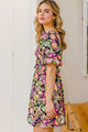 Women's Dresses - ODDI Full Size Floral Tie-Back Mini Dress -  - Cultured Cloths Apparel