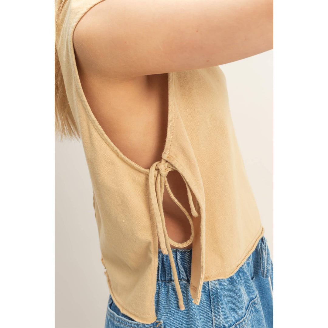 Women's Short Sleeve - Sleeveless Raw Edge Top - - Cultured Cloths Apparel