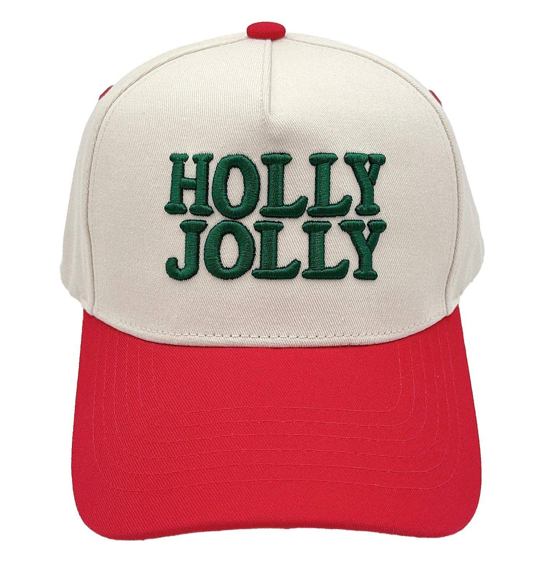 Holly Jolly Embroidered Baseball Cap