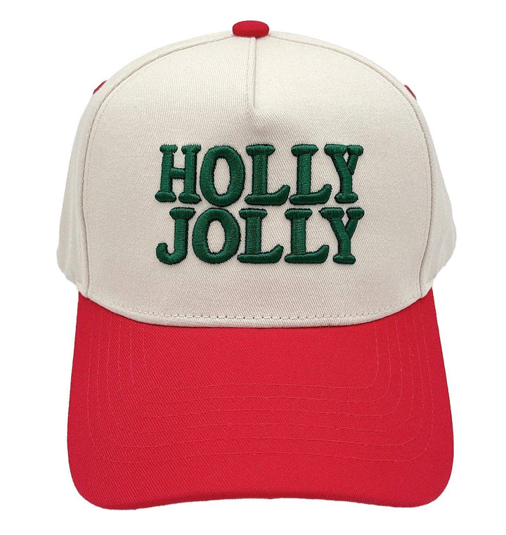 Holly Jolly Embroidered Baseball Cap