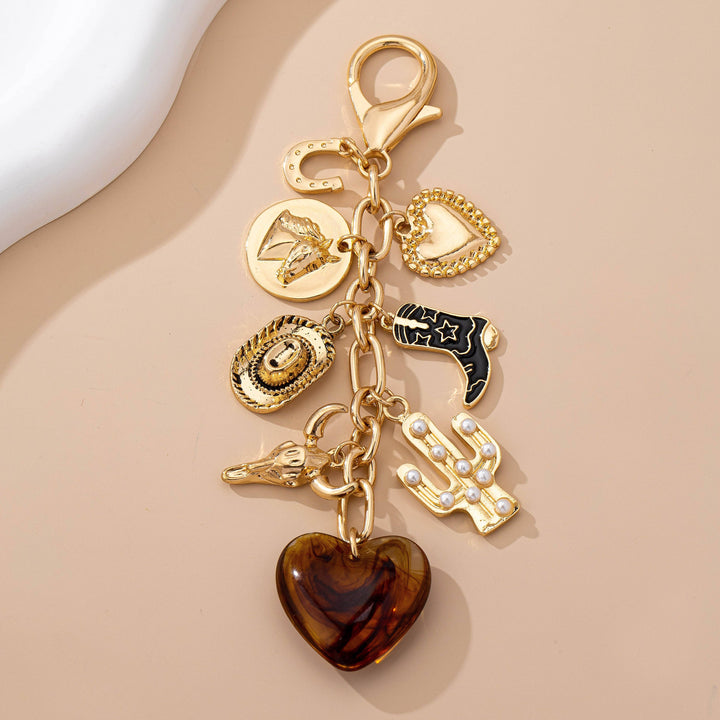 Accessories, Key Chains - WESTERN HEART CROSS HAT BOOT HEART BAG CHARM - - Cultured Cloths Apparel