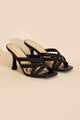 Shoes - KELLAN-S Double Cross Braided Heels - BLACK - Cultured Cloths Apparel
