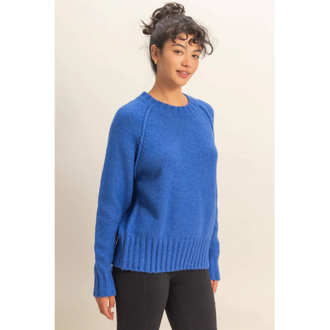 Women's Sweaters - Raglan Sleeve Crew Neck Sweater - - Cultured Cloths Apparel