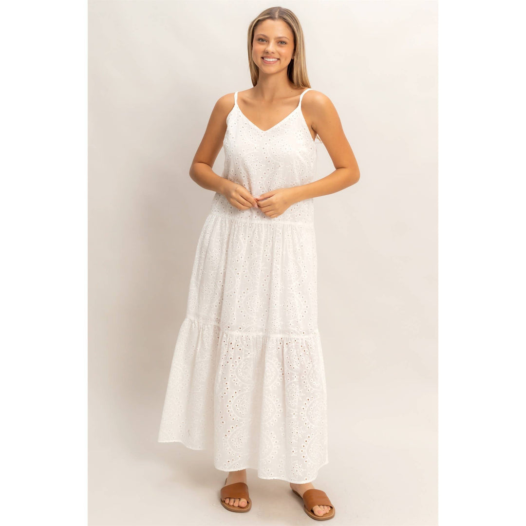 Dresses - Tiered Spaghetti Strap Maxi Dress - - Cultured Cloths Apparel