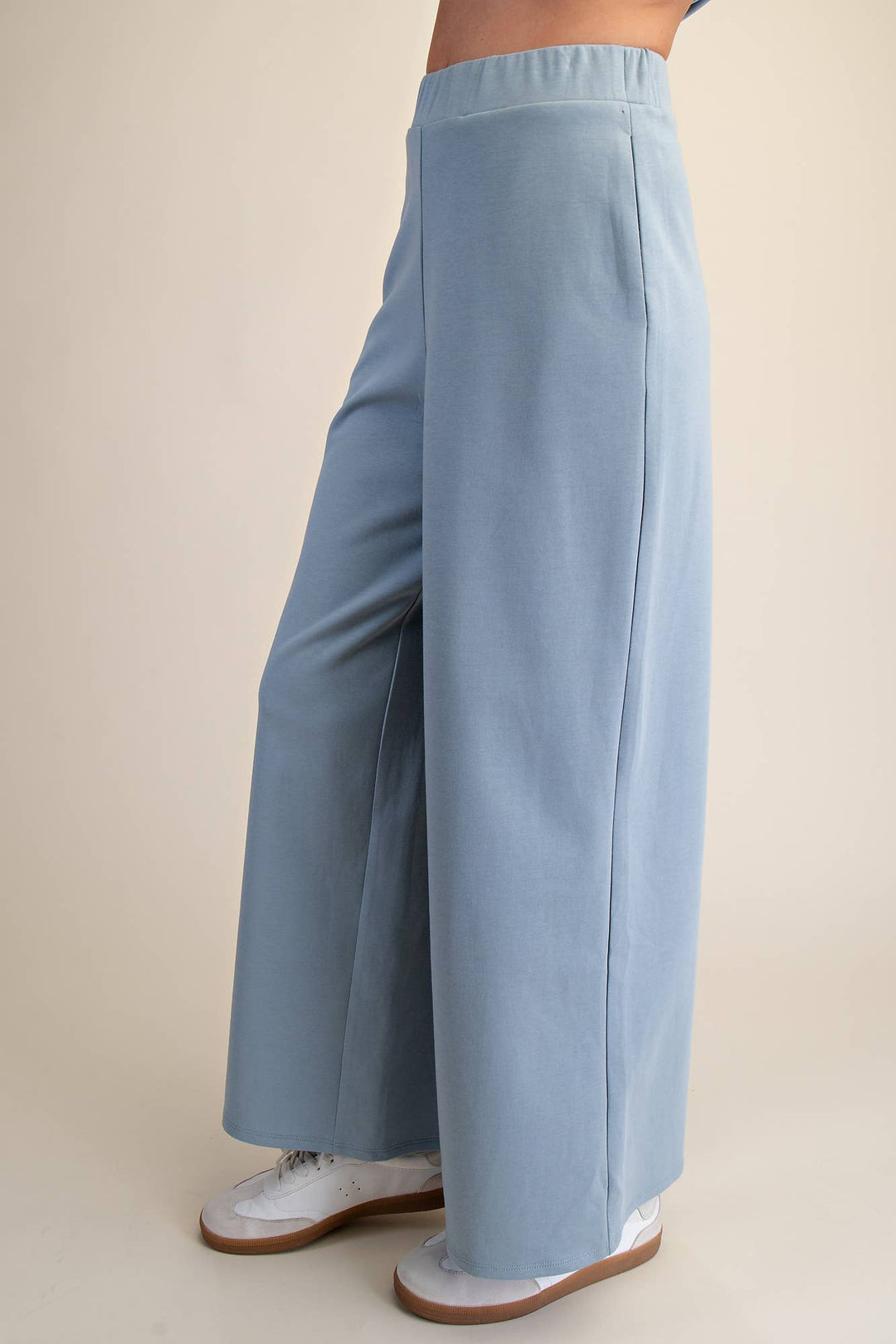 - Waist Elastic Band Wide Leg Pants - - Cultured Cloths Apparel
