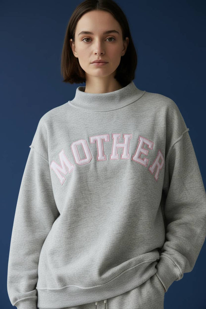 Women's Sweaters - 'MOTHER' Embroidered Mock Neck Sweatshirt - - Cultured Cloths Apparel