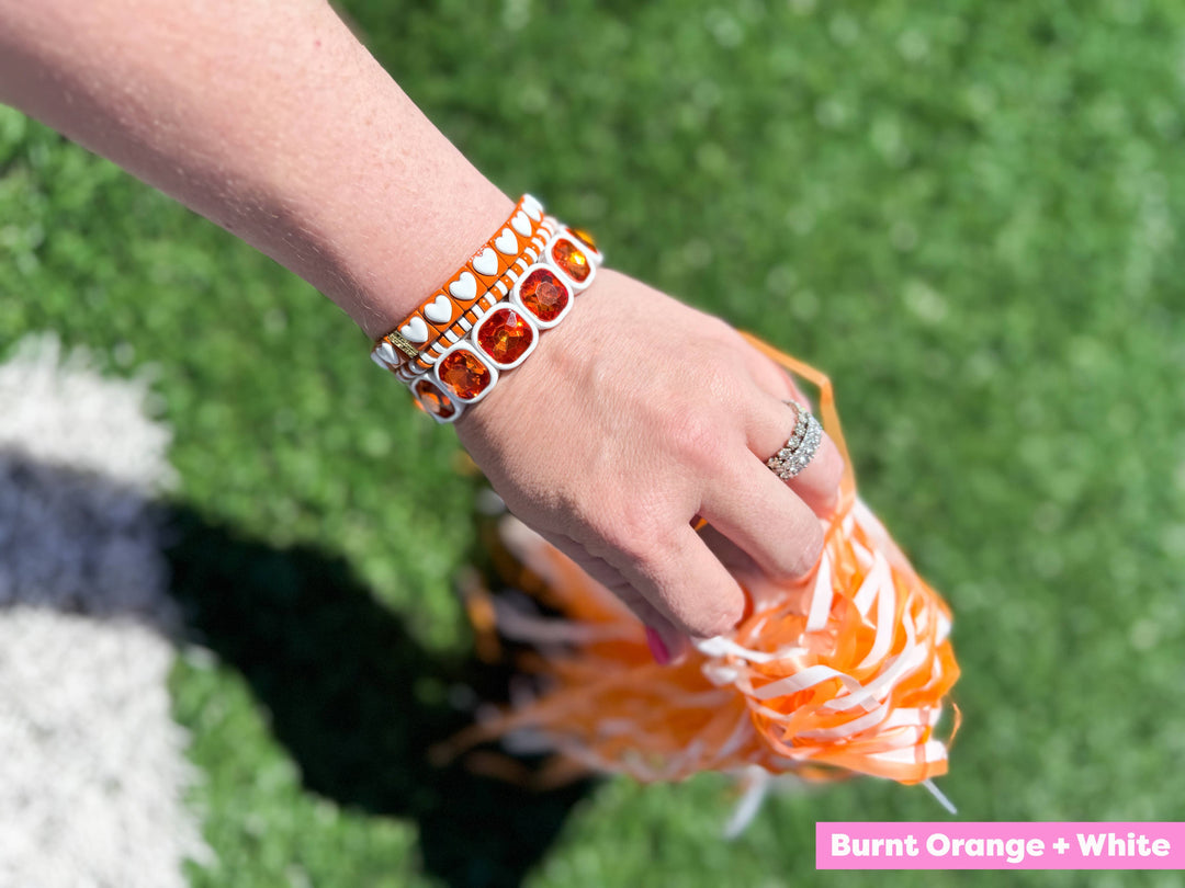 Accessories, Bracelets - Enamel Stretch Bracelets - Team Spirit -3 Pc Set-Asst Colors - - Cultured Cloths Apparel
