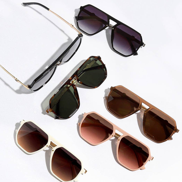 Sunglasses - Geometric Shape Thin Frame Designed Sunglasses - - Cultured Cloths Apparel