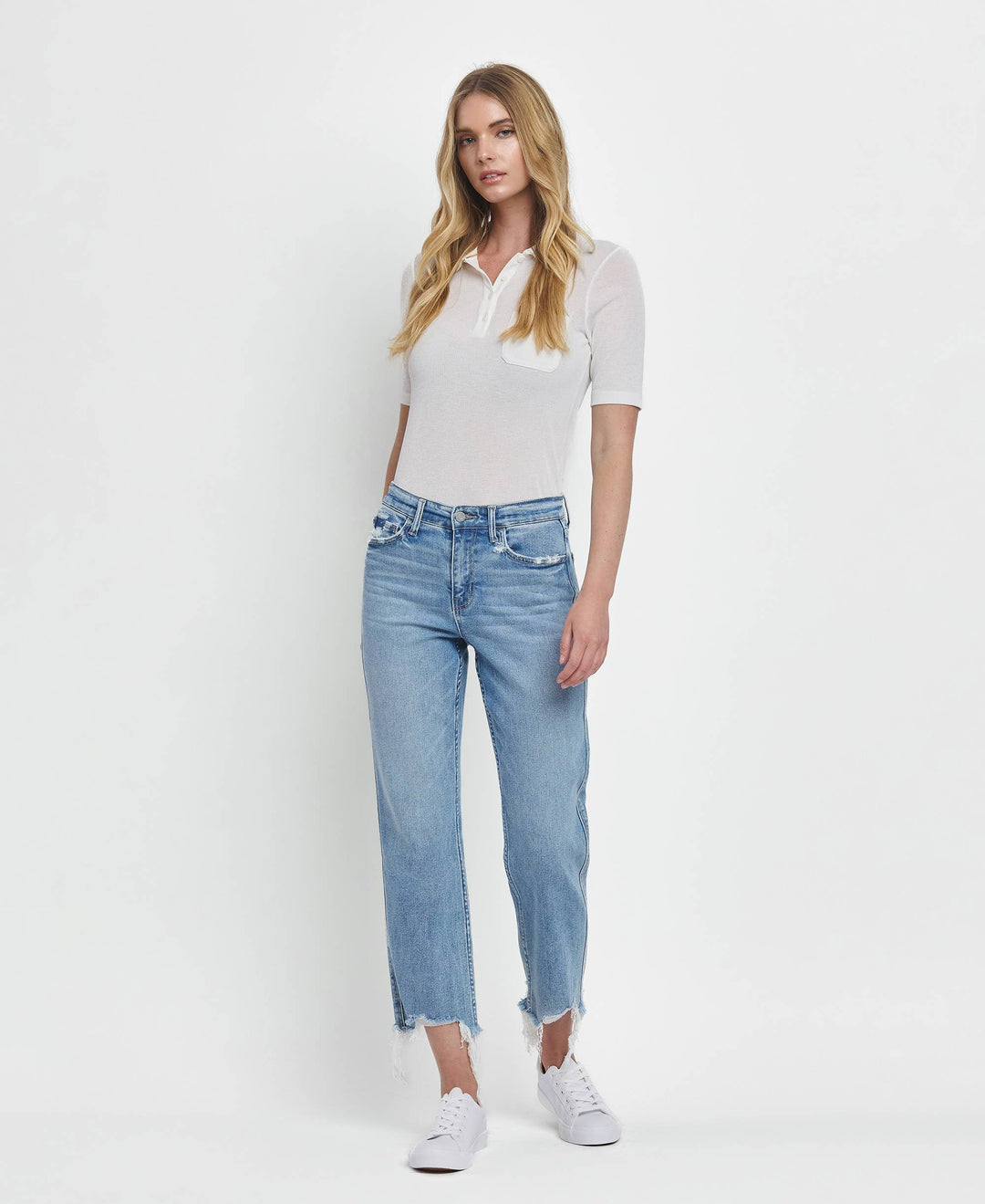 - HIGH RISE REGULAR STRAIGHT JEANS T6478 - - Cultured Cloths Apparel