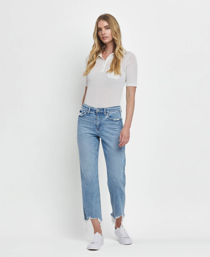 - HIGH RISE REGULAR STRAIGHT JEANS T6478 - - Cultured Cloths Apparel