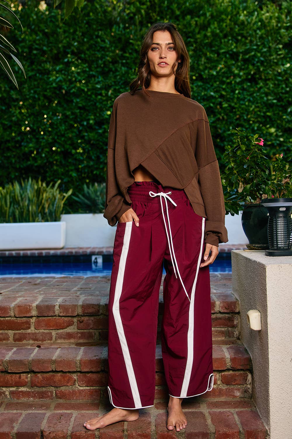 Women's Long Sleeve - Asymmetric Hem Solid Terry Sweatshirt Top - - Cultured Cloths Apparel