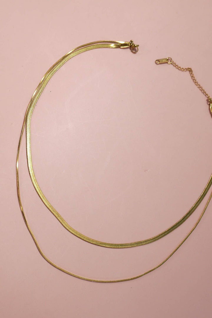 Accessories, Necklaces - STAINLESS STEEL TARNISH FREE MULTI LAYER NECKLACE | 40NK315 - - Cultured Cloths Apparel