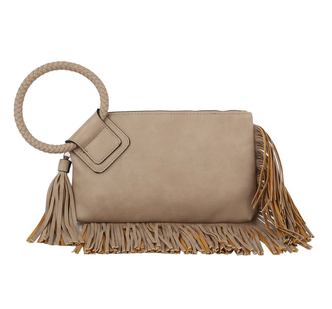 - Fringe Soft Vegan Leather Wristlet/Clutch - - Cultured Cloths Apparel