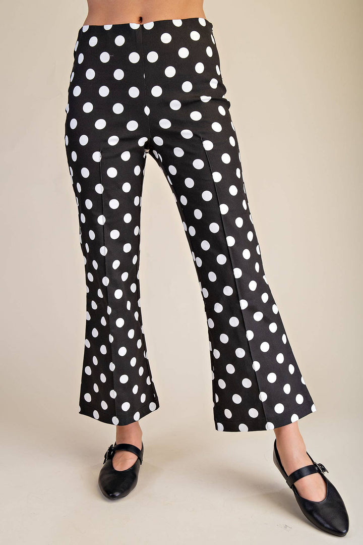 Pants - Flare Crop Dot Pants - - Cultured Cloths Apparel
