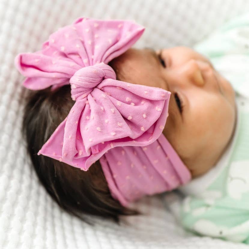 Accessories - Baby Bling® Shabby Dot FAB-BOW-LOUS® soft nylon bow headband - - Cultured Cloths Apparel