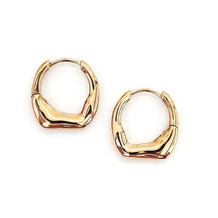 Accessories, Earrings - Elvo Irregular Huggie Hoops || Gold - GOLD - Cultured Cloths Apparel