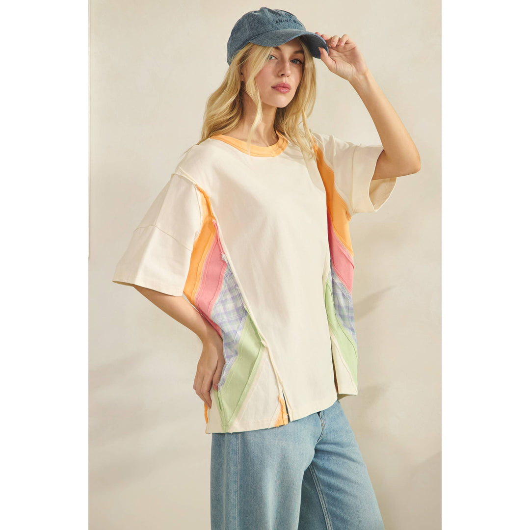SUNSET COLORBLOCK OVERSIZED TEE