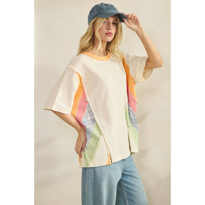 SUNSET COLORBLOCK OVERSIZED TEE