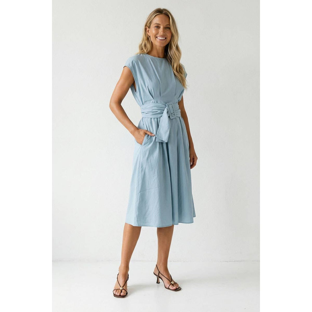 Buckle Detail Midi Dress Rose / Large