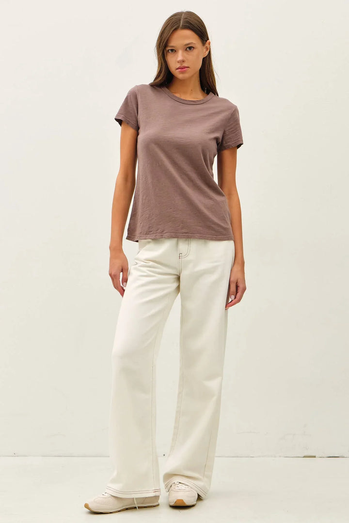 NEW COLOR-GARMENT DYED COTTON SLUB TEE