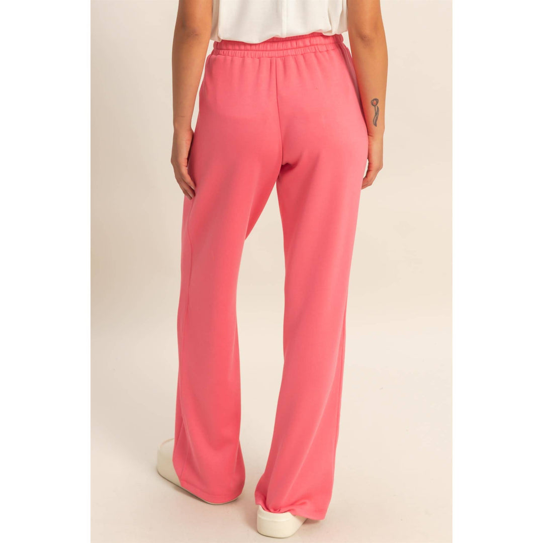 Elastic Waist Wide-Leg Pants