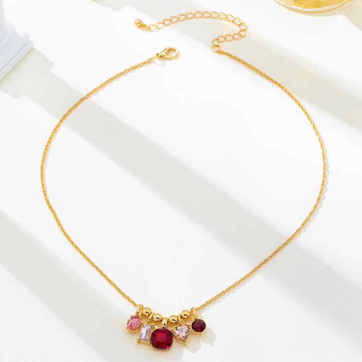 Accessories, Jewelry - Multicolor Crystal Cluster Charm Pendant Necklace | 80N93296 - - Cultured Cloths Apparel