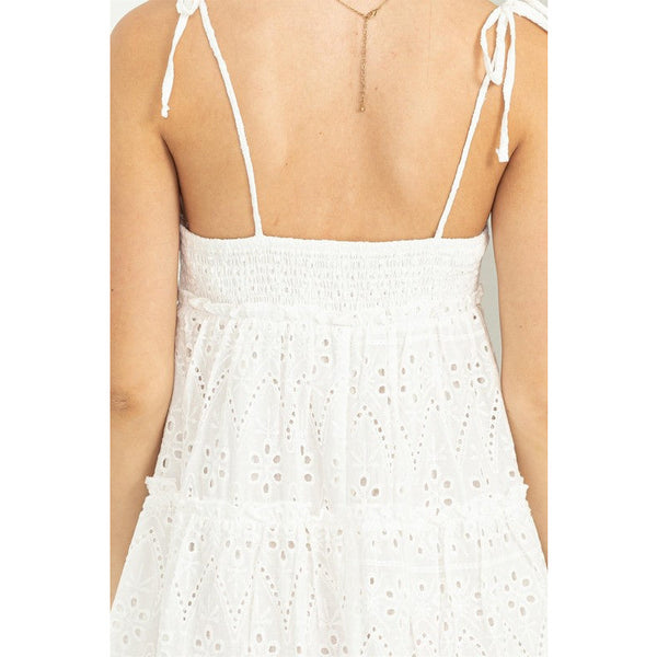Women's Dresses - Sunny Days Eyelet Tiered Mini Dress -  - Cultured Cloths Apparel