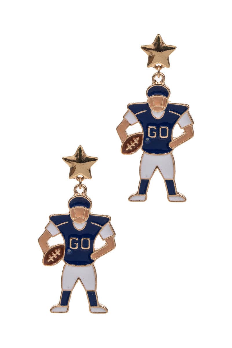 Accessories, Earrings - Game Day Football Player Enamel Post Earrings - - Cultured Cloths Apparel