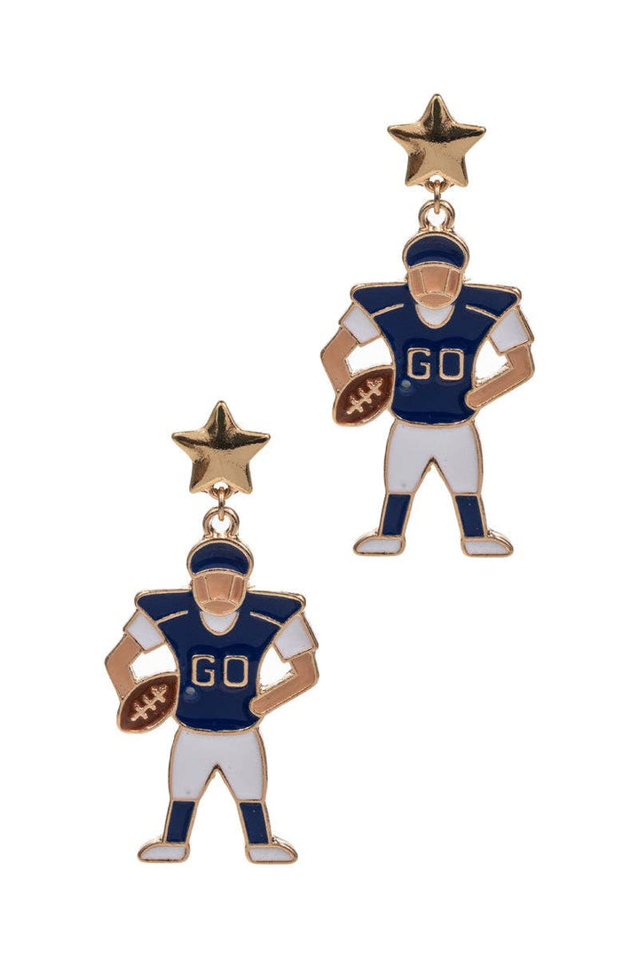 Accessories, Earrings - Game Day Football Player Enamel Post Earrings - - Cultured Cloths Apparel