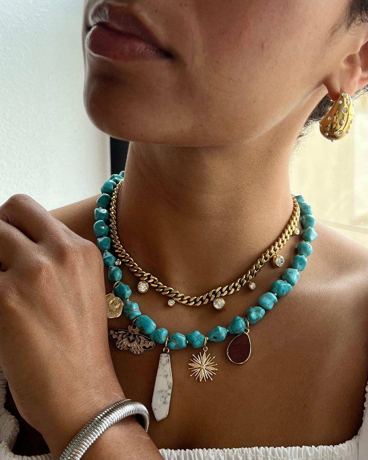 Accessories, Jewelry - Chloe Crystal Cuban Chain Necklace - - Cultured Cloths Apparel