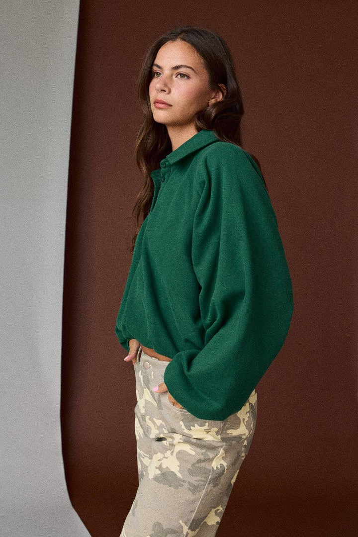 Oversized Long-Sleeve Polo