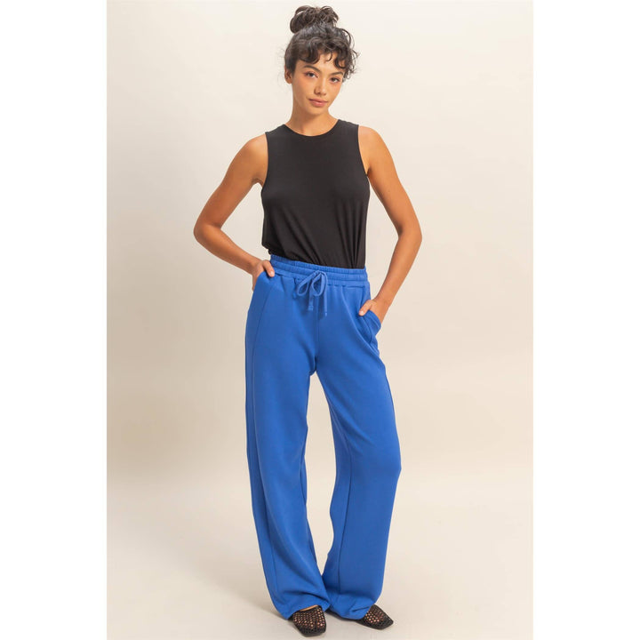 Elastic Waist Wide-Leg Pants