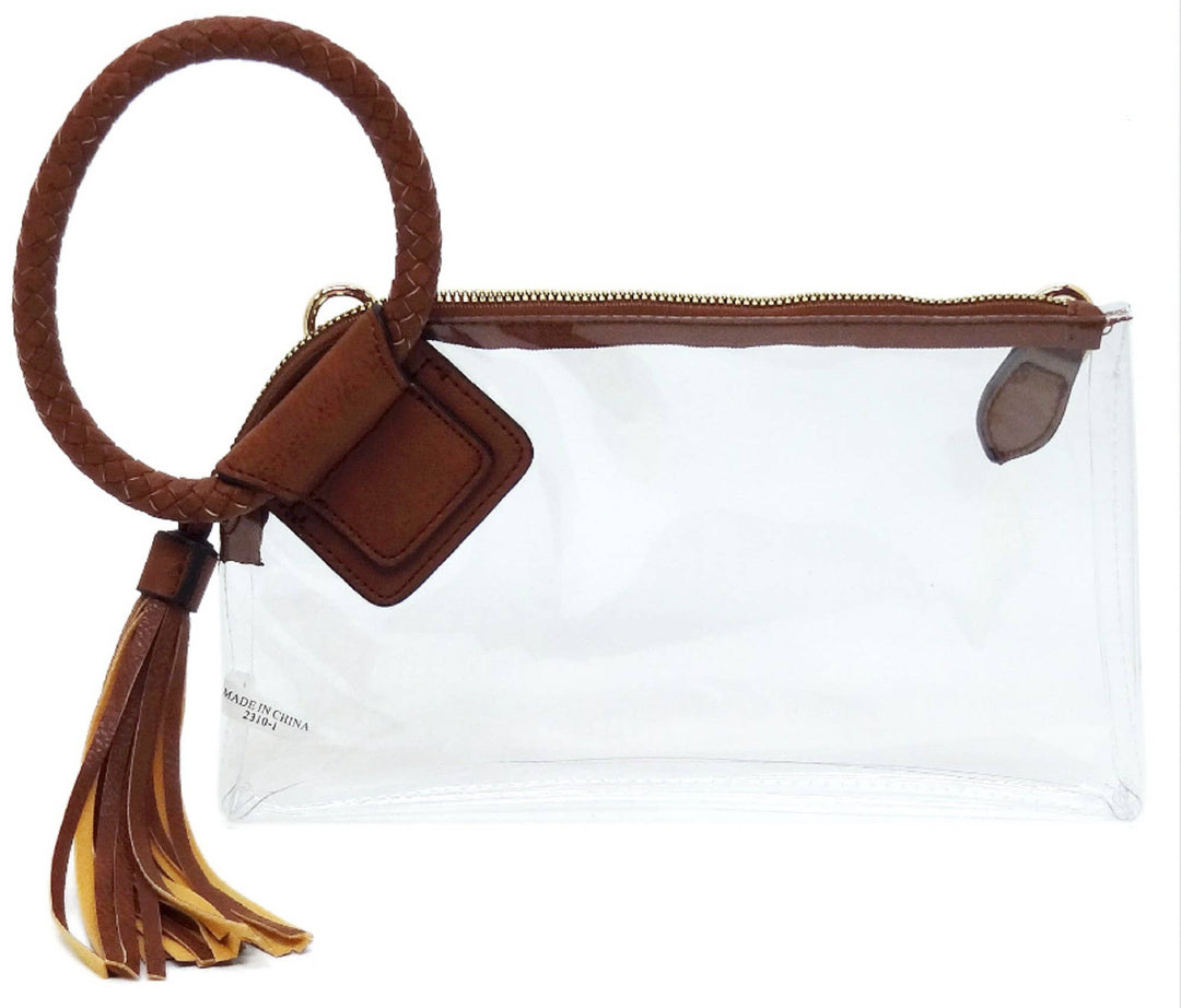 Accessories, Bags - Clear Cuff Handle Tassel Wrislet Clutch - - Cultured Cloths Apparel