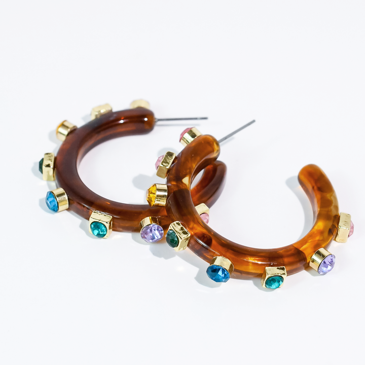 Accessories, Earrings - Candy Gem Hoop - - Cultured Cloths Apparel