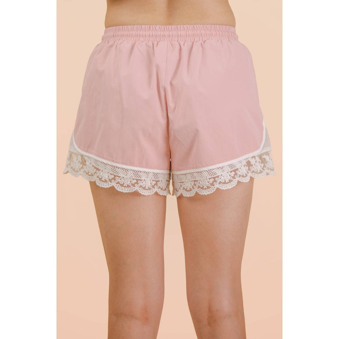 Shorts - Lace Trim Activewear Shorts - - Cultured Cloths Apparel