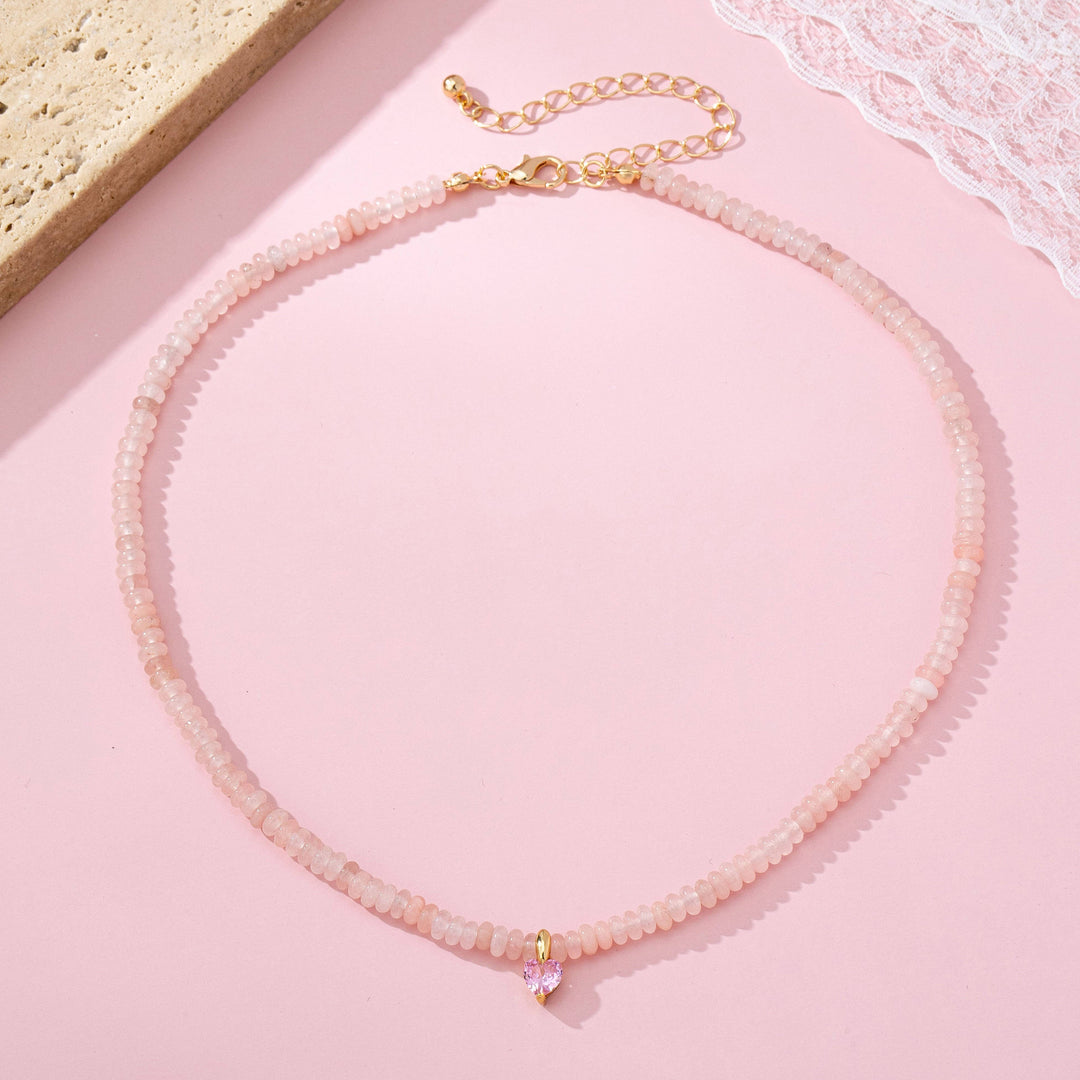 Accessories, Necklaces - NATURAL SEMI PRECIOUS STONE BEADED CHARM NECKLACE | 80N92658 - - Cultured Cloths Apparel